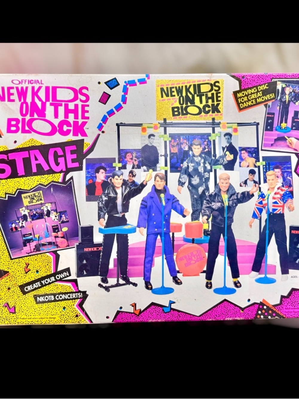 Vintage NKOTB New Kids On The Block Stage Hasbro Playset w/ Box Incomplete
